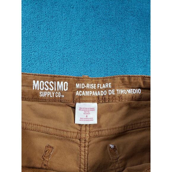 Mossimo Jeans Sz 4 Womens Brown Stretch Pants Ladies Mid Rise Corduroy Flared - Picture 3 of 11